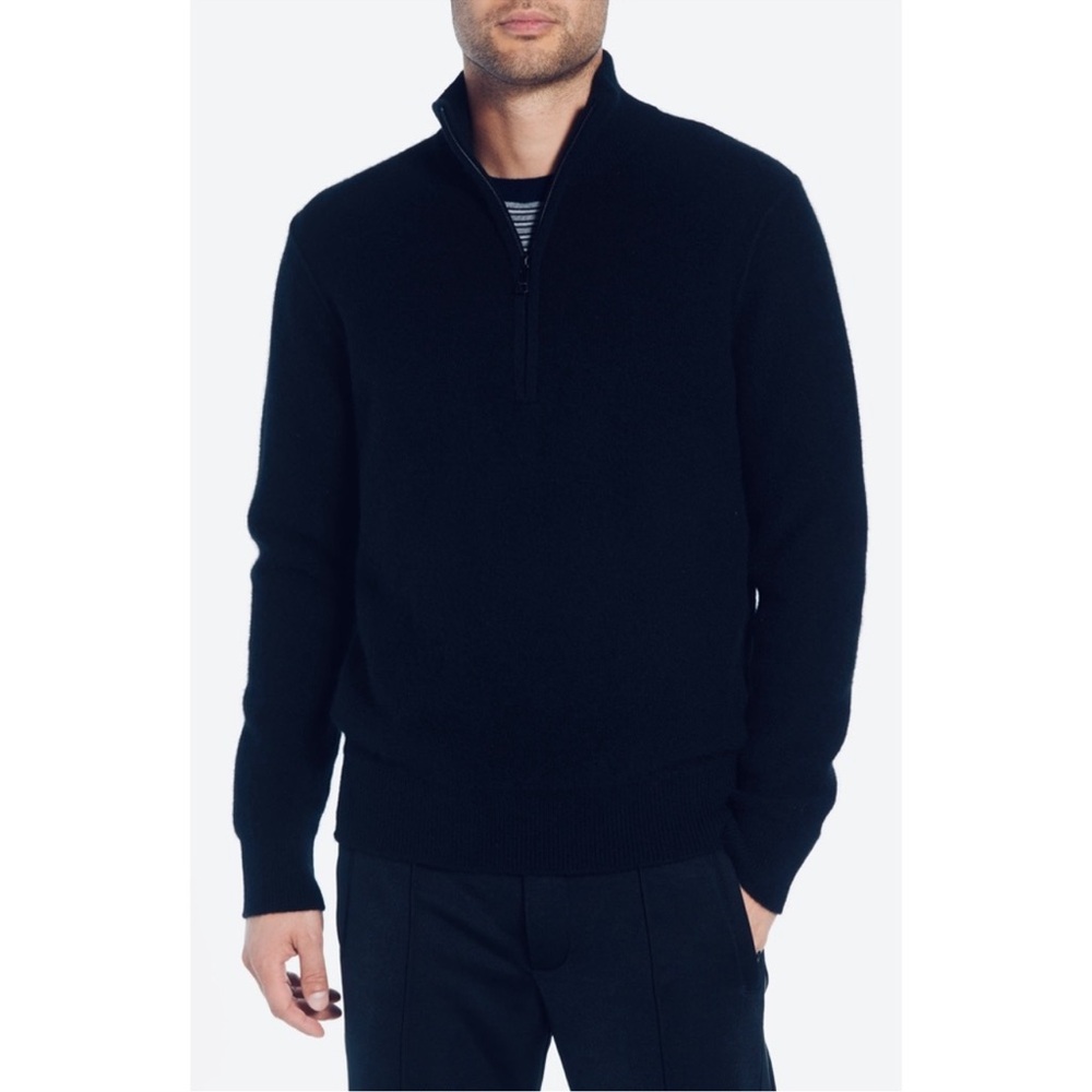 Like New Vince Cashmere Quarter-Zip Sweater Navy Blue Men’s Medium MR8066577A
